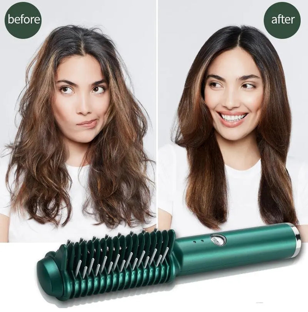 Dual-Purpose Electric Hair Comb for Curling & Straightening