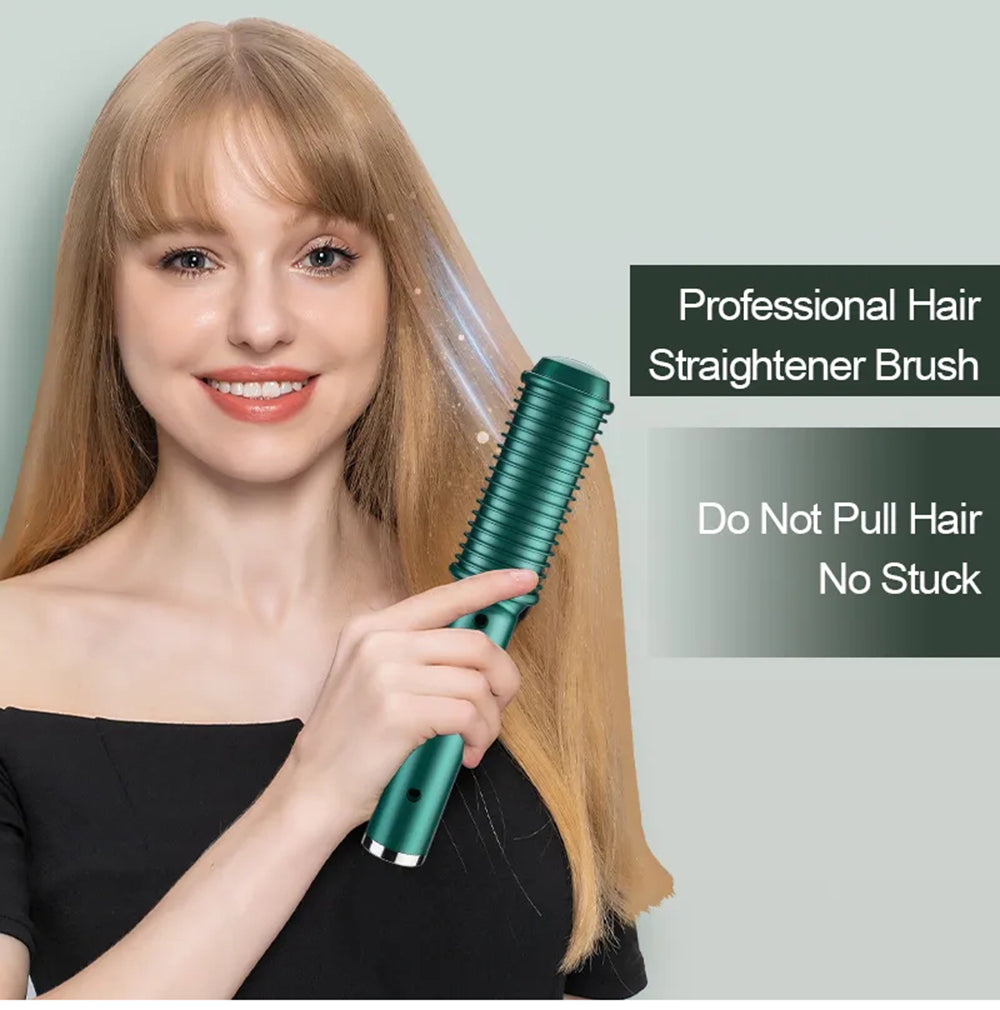 Dual-Purpose Electric Hair Comb for Curling & Straightening